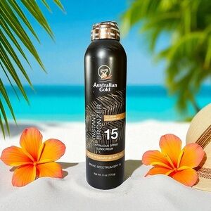 Australian Gold SPF 15 Continuous Spray Sunscreen Instant Bronzer 6 oz Exp 06/26